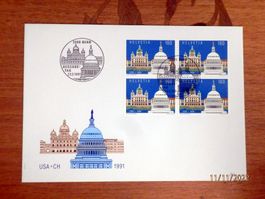 Brief: FDC, Gemeinschafts- Ausgabe, CH / USA,  Zst.Nr. 811