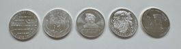 5x 20 Euro Gedenkmünzen (Silber) | Prägejahr 2016 komplett