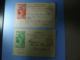 1900 Weltpost-Postkarten Union postal universelle  5 + 10