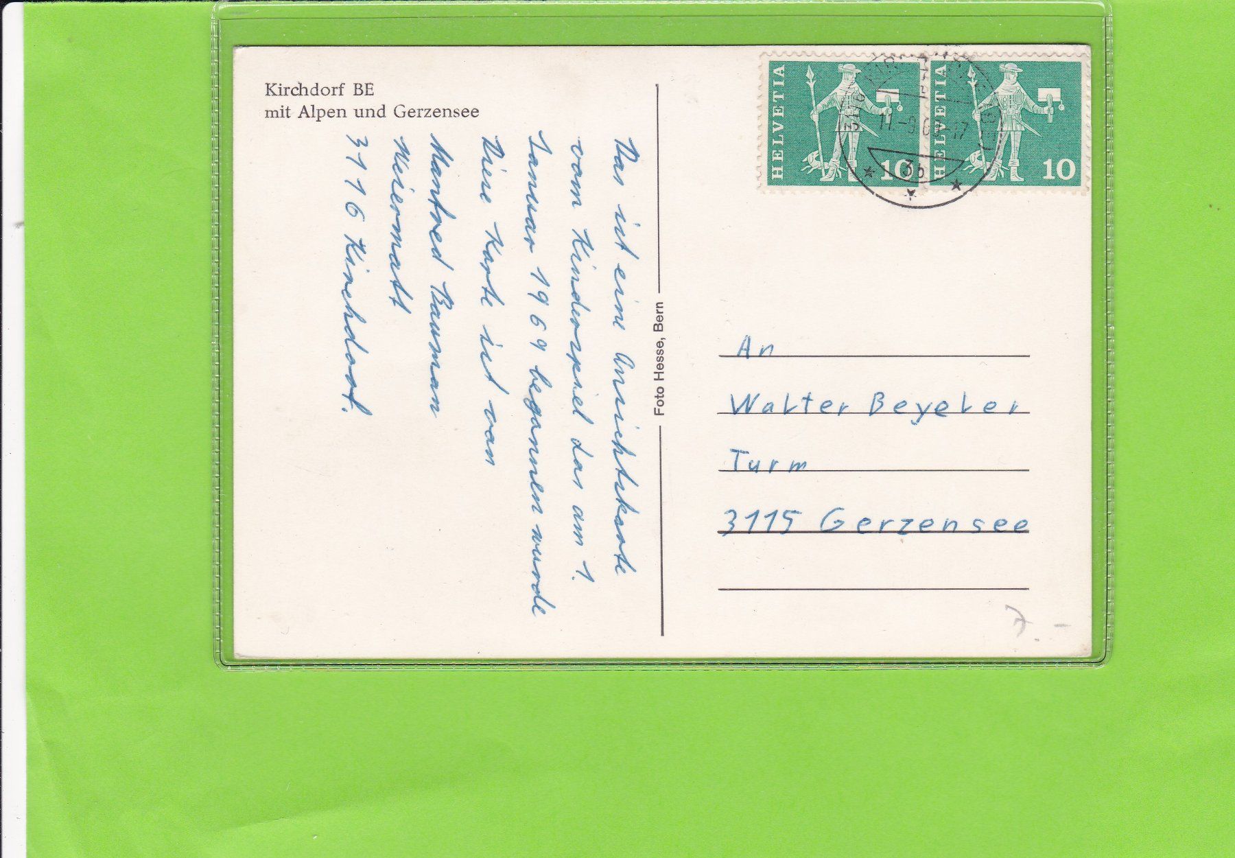 Cartes postales: Kirchdorf BE mit Alpen – D'occasion à St. Peterzell par neckertal 1