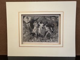 Gravure ancienne "Undine" par W. Sharpe, XIXe siècle, 1850s 