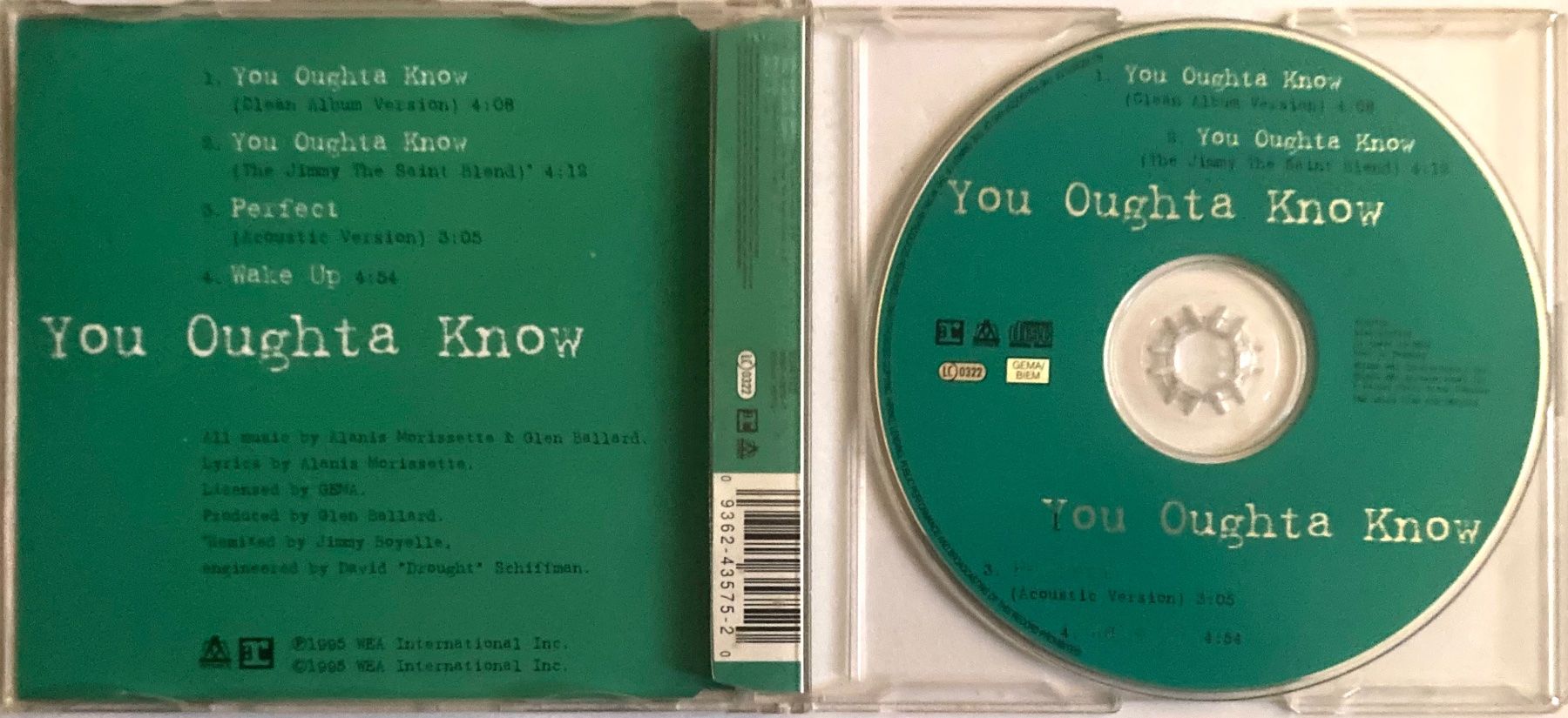 CD: ALANIS MORISSETTE - YOU OUGHTA KNOW – Usato da Poliez-Pittet venduto da Newtown-Records 1