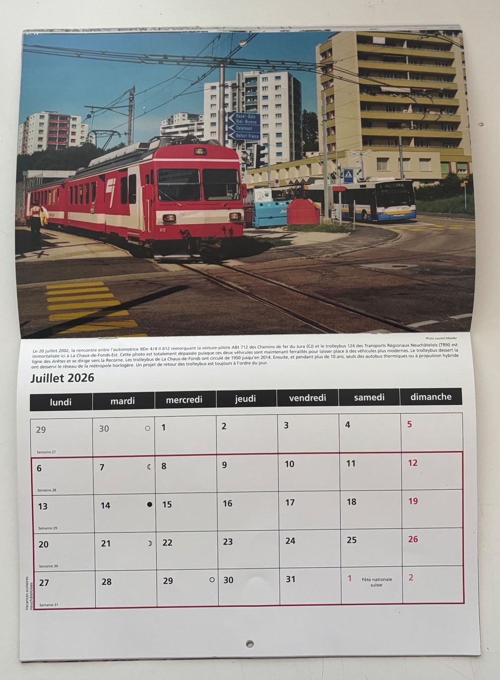 Calendari: Calendrier 2026 - Musée du tram Neuchâtel – Usato da Neuchâtel venduto da gefdeneuch 5