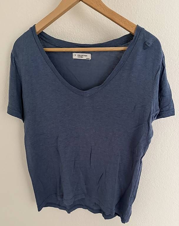 T-shirt: Leinen shirt dunkelblau – Usato da Alpnach Dorf venduto da rerifeme