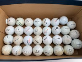 Diverse weisse gewaschene Lake Balls, Golf-Bälle (30x)