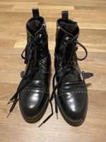 Schicke schwarze Leder-Boots von All Saints Gr. 39 mit Niete
