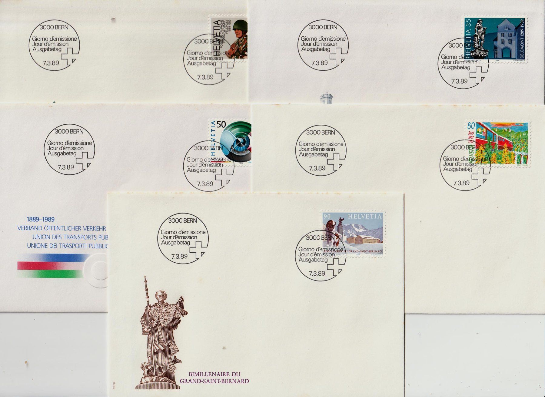 Tutti i francobolli: 1989 Serie Einzel Werbemarken FDC – Usato da Arlesheim venduto da gaugi43 1