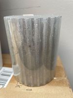 Kerzen/Wachs/Silber Metallic gerillt/gefrostet/8x9,5cm/M/OVP