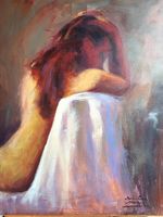 Peinture à l'huile "Nu le dos tourné´