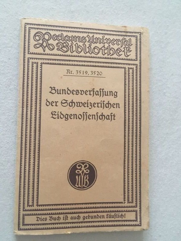 Libri: Bundesverfassu CH Eidgenossenschaft 1935 – Usato da Bergdietikon venduto da book-4-you
