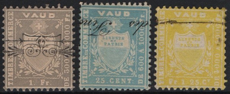 Tous les timbres: 3 Fiskalmarken vom Canton de VAUD – D'occasion à Eglisau par Chperfins