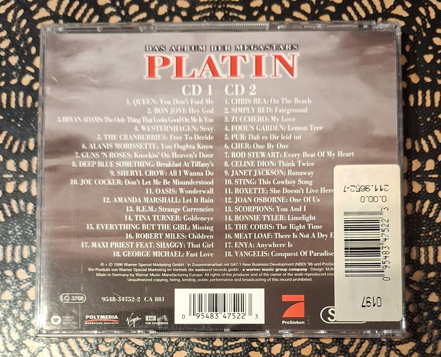CD: Platin Vol.1 - Album der Megastars, 2CD Hit Sampler 1996 – Usato da Schönenberg TG venduto da breiti12 1