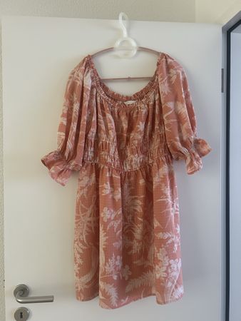 H&M Kleid geblümt orange Grösse L neuwertig