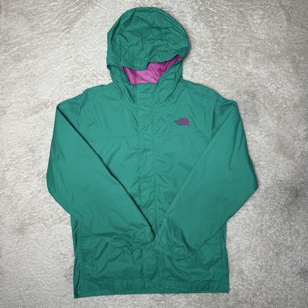 Veste Windbreak The North Face verte logo rose - Taille S