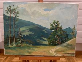 FLIMS (GRAUBÜNDEN) - Unsignierte Gemälde 46X33 cm