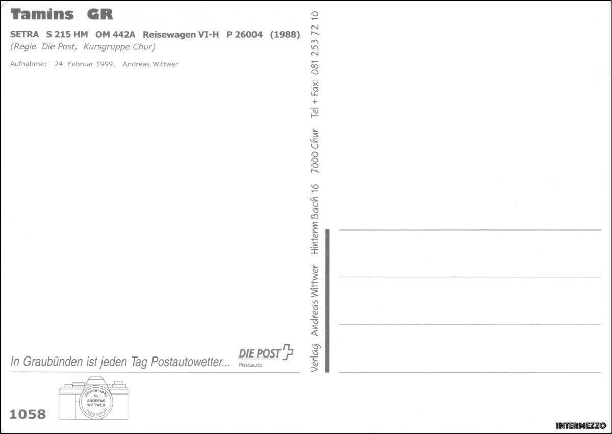Cartoline postali: Postauto // Setra Tamins GR Winter 1999 – Usato da Basel venduto da intermezzo12 1