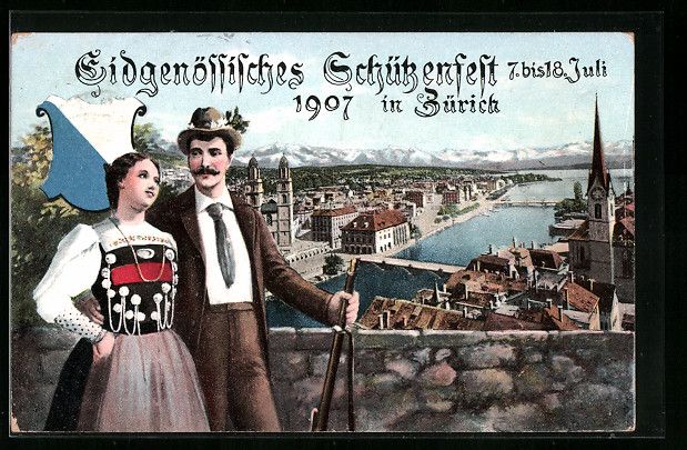 Cartes postales: Zürich, eidg. Schützefest 1907, Päarc – D'occasion à Berlin par bartko-reher