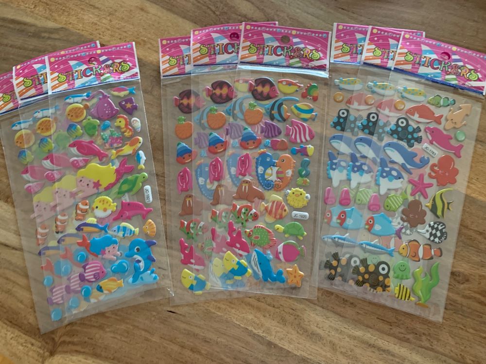 SOFTY 3D-Aufkleber Meerestiere – Weiche, Erhabene Sticker Für Karten, Geschenke & Bastelprojekte