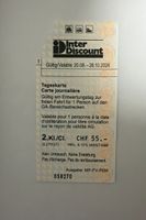 Tageskarte SBB 2. Klasse gültig bis 28.Oktober 2026