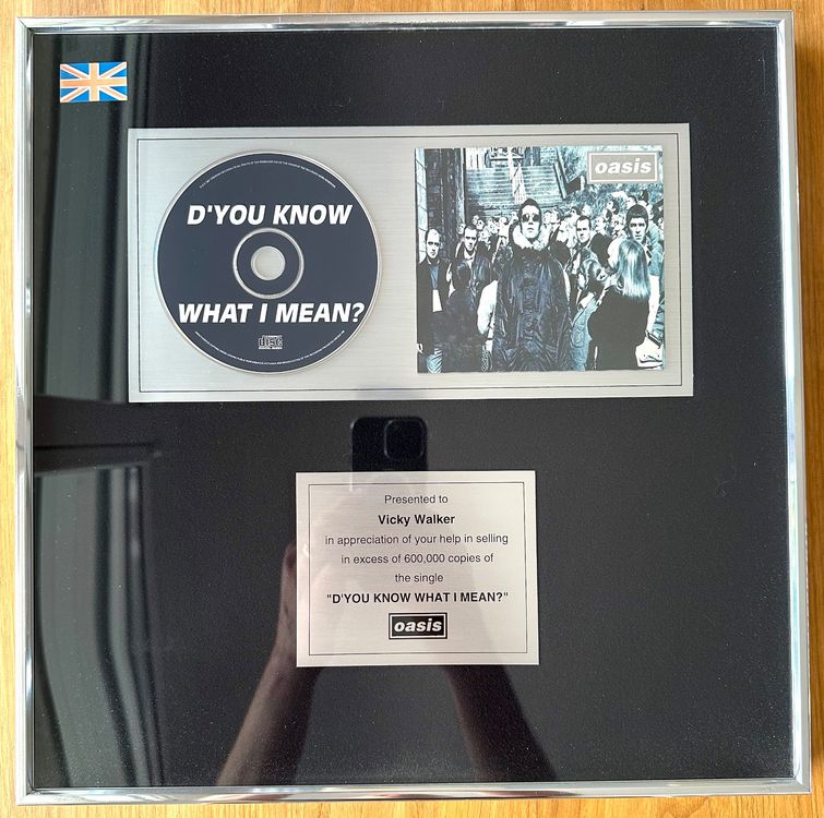 Oasis Platinum Single-CD Award - D'you know what I mean? (Gebraucht) in ...