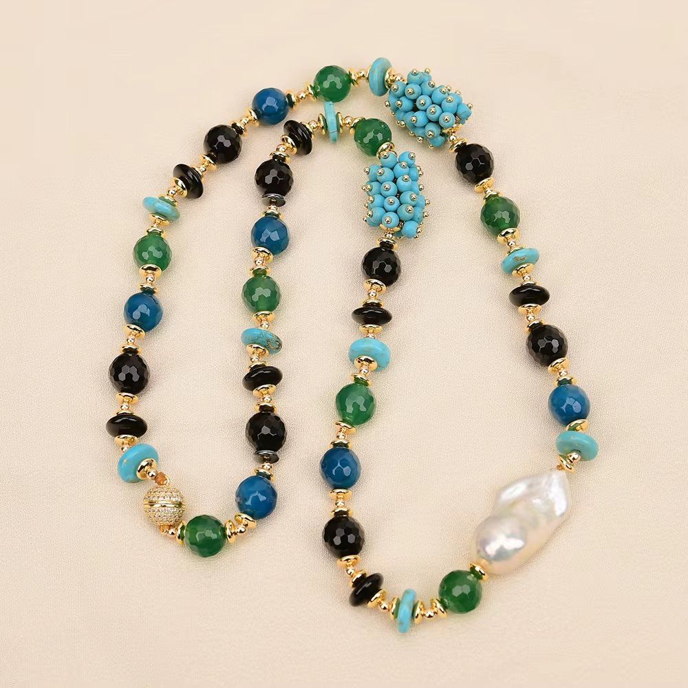 Ketten: Lua 60 cm Achat Perle Halskette Echt Collier agates perle – Neu (gemäss Beschreibung) aus Prilly von ilyria73 7