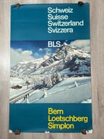 Plakat original BLS Bern Lötschberg Simplon Bahn Mühlemann 1
