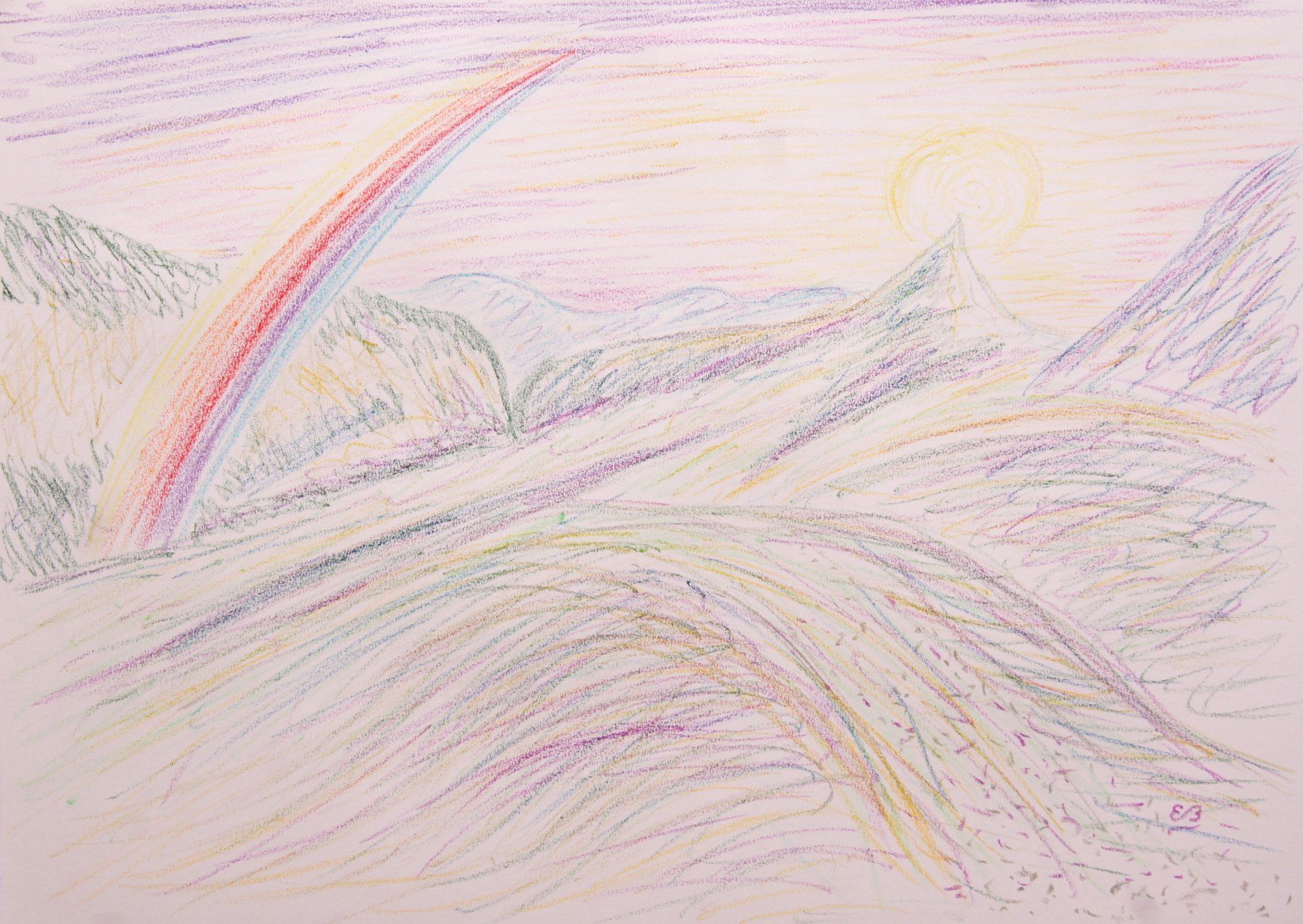 Dipinti: Zeichnung: Regenbogen I – Usato da Fribourg venduto da erw_68dx