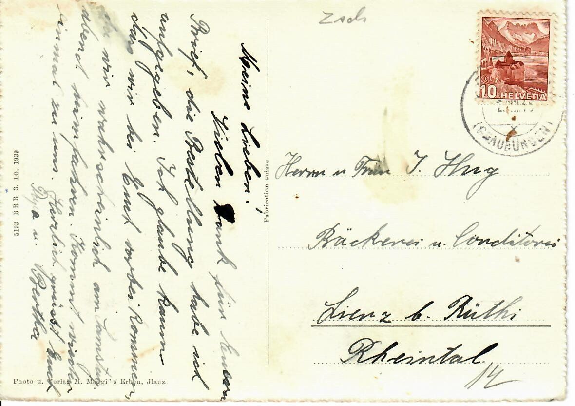 Cartoline postali: Riein – Usato da Hochdorf venduto da Ziegel-16 1
