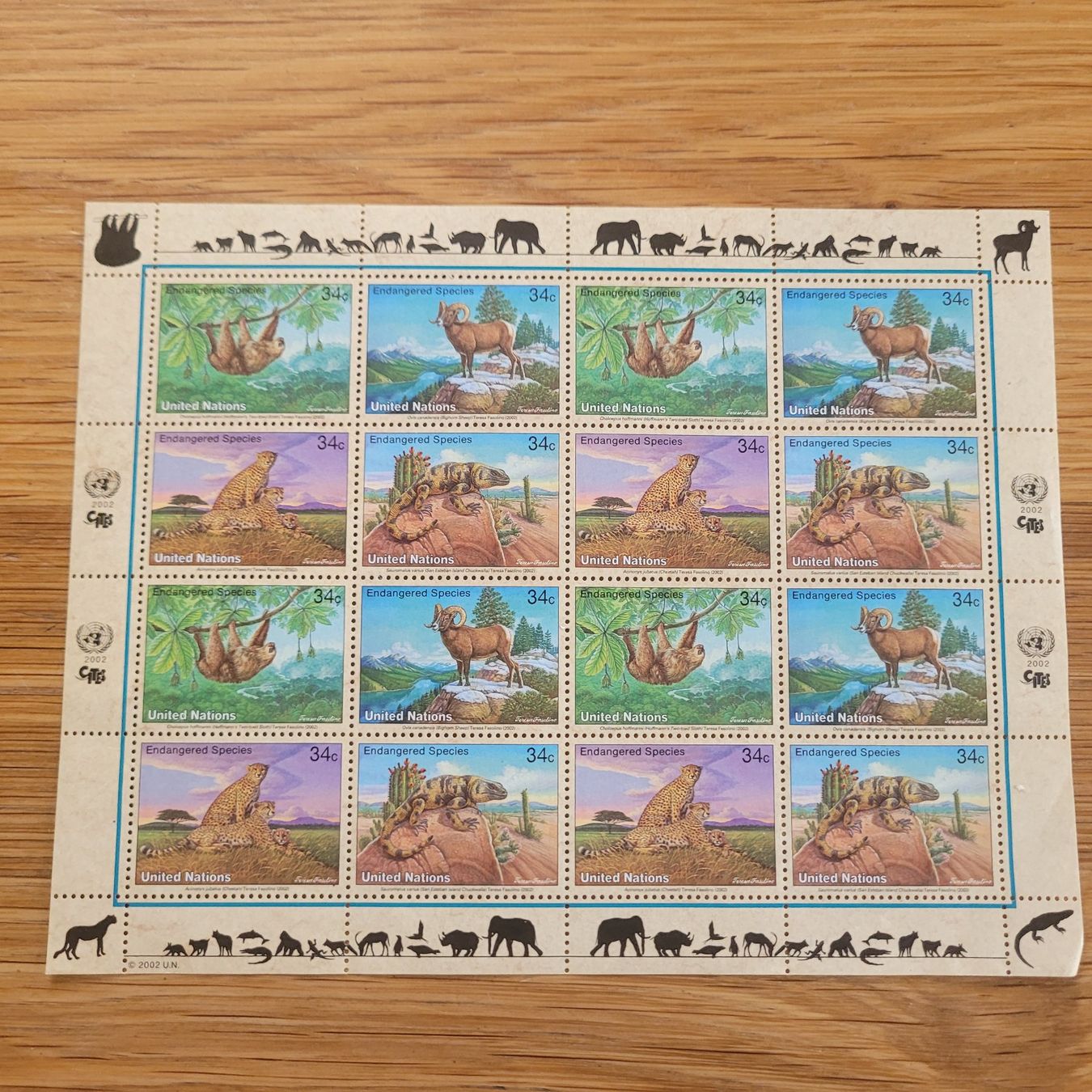 Tous les timbres: Kleinbogen ONU endangered Species 2002 – D'occasion à Biel/Bienne par Destockweb