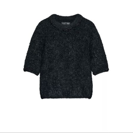 Short sleeve knit jumper with jewels