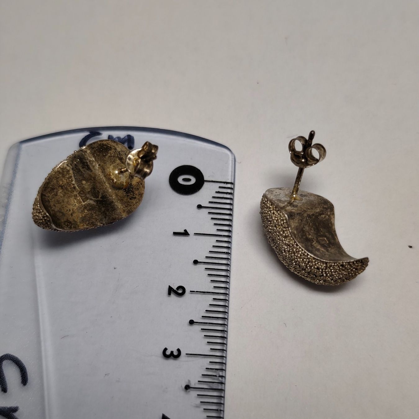 Ohrringe & -stecker: Vintage Silver silber Stud Earrings Boucles d'Oreilles #A3 – Gebraucht aus Châtelaine von Tropic.Watch2 7