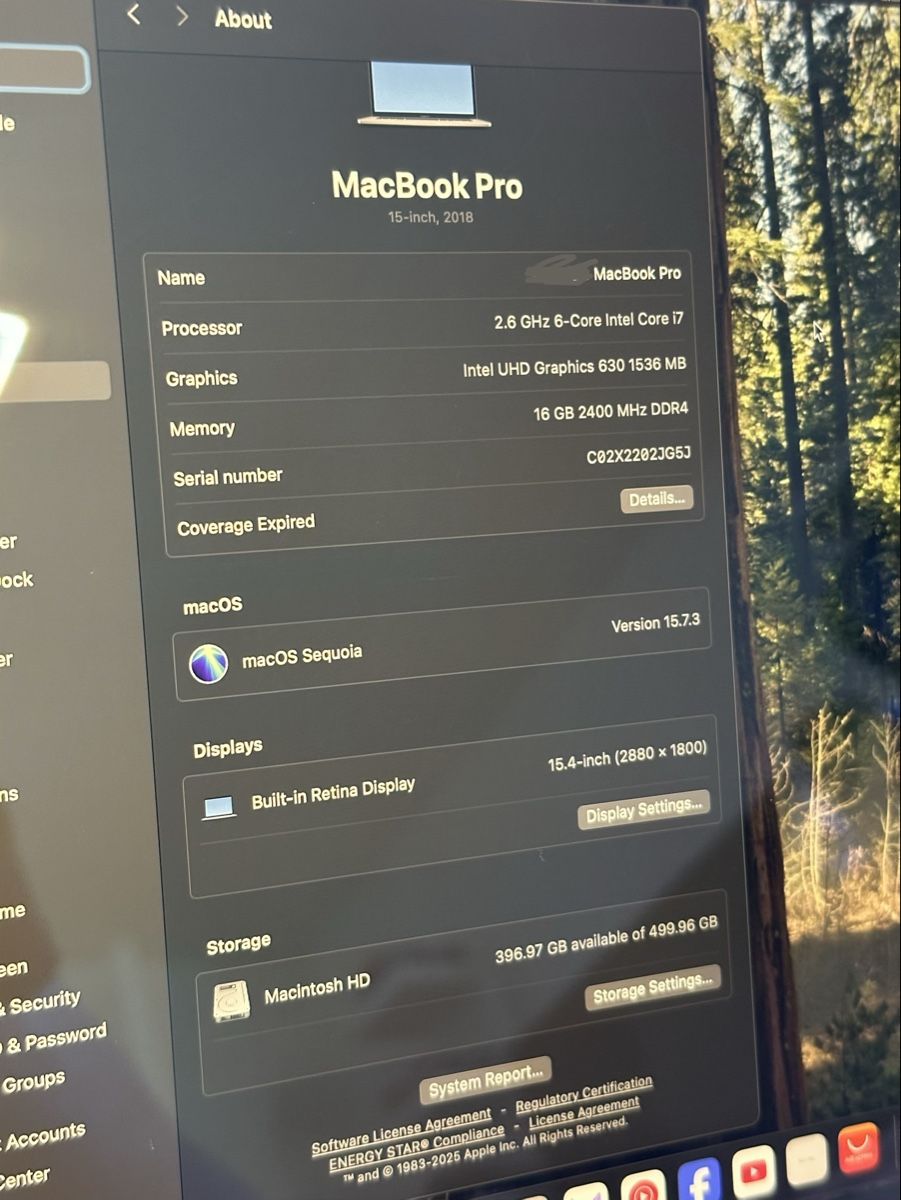 Apple Notebooks: Macbook pro 15 2018 500gb mit magic keyboard & magic mouse, – Gebraucht aus Zürich von ronnyrefurb 4
