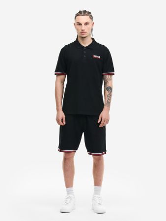 Lonsdale Chillingham Poloshirt & Shorts Set Schwarz M