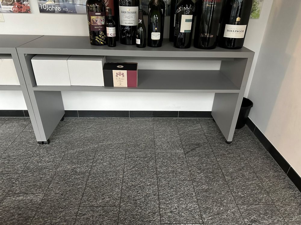 VCM Holz Schallplatten LP Regal Rollen Retal in Weiß günstig