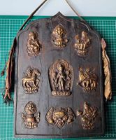 Ancienne planche en bois bouddhiste du Tibet