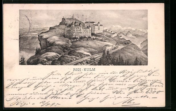 Cartoline postali: Vorläufer-Lithographie Rigi-Kulm, 1895, – Usato da Berlin venduto da bartko-reher