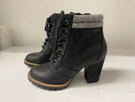 Schwarze Stiefelette mit Reißverschluss Anna Field Gr. 37