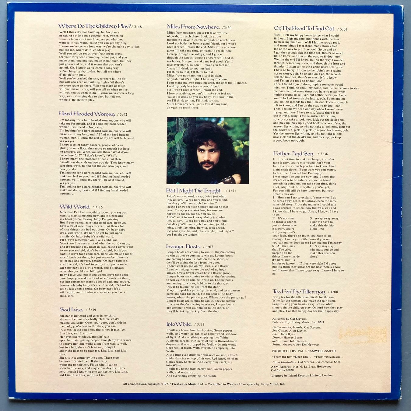Vinyles: CAT STEVENS - TEA FOR THE TILLERMAN – D'occasion à Poliez-Pittet par Newtown-Records 1