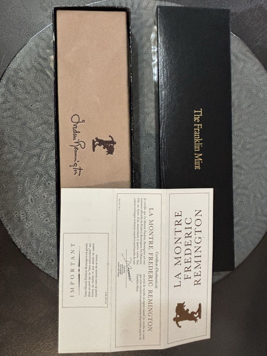 Orologi: Montre the Franklin Mint - Frederic Remington – Nuovo e nell'imballaggio originale da Prangins venduto da Rodard8 5