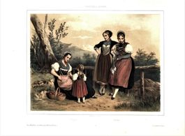 Thurgau Aargau Tracht Altkol. Litho.