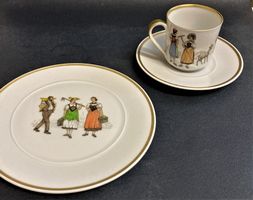 Langenthal Mocca Set 3teilig Trachten handbemalt Berne TOP