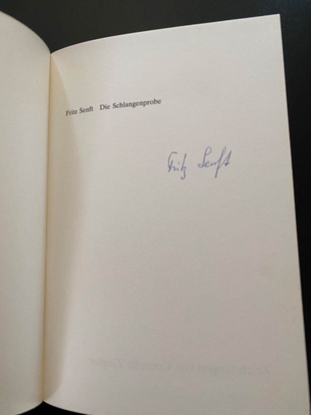 Libri: Die Schlangenprobe / Fritz Senft /  handsigniert – Usato da Nussbaumen AG venduto da schuba2000 2