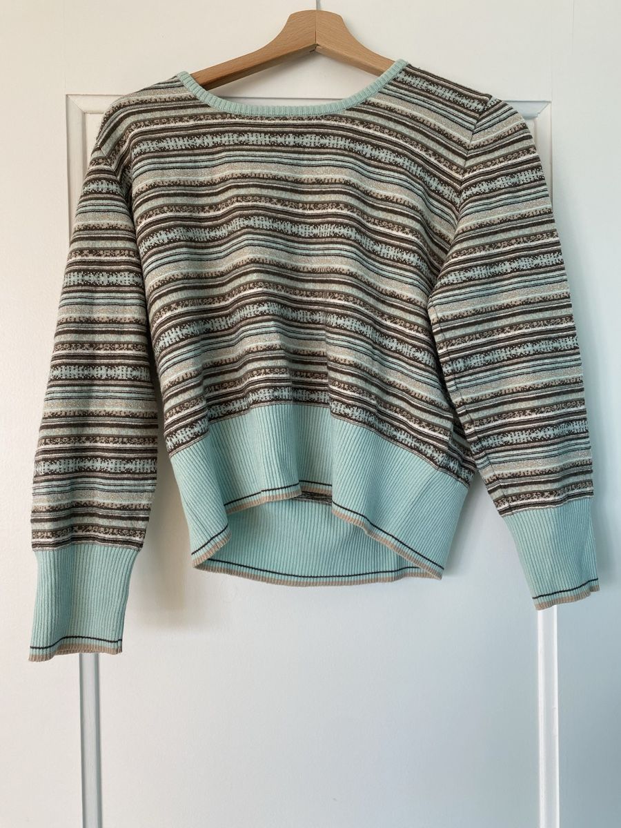 Maglioni & Felpe: Teal, Mint, Knit Jumper. Striped. Size S. Wool – Nuovo (secondo la descrizione) da Zürich venduto da oci_qh9f 1