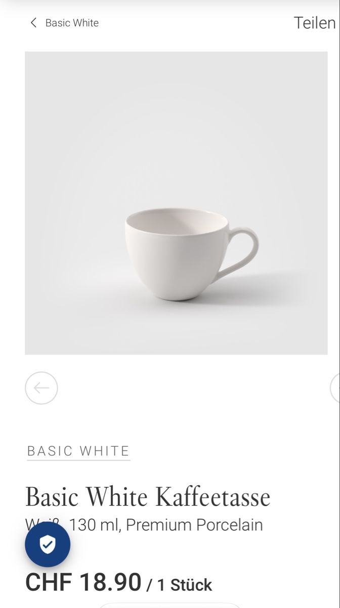 Villeroy & Boch Services de table: Villeroy & Boch Basic White Kaffeetasse mit Untertasse – Neuf avec emballage d'origine à Münchenbuchsee par ana_6vx7 1
