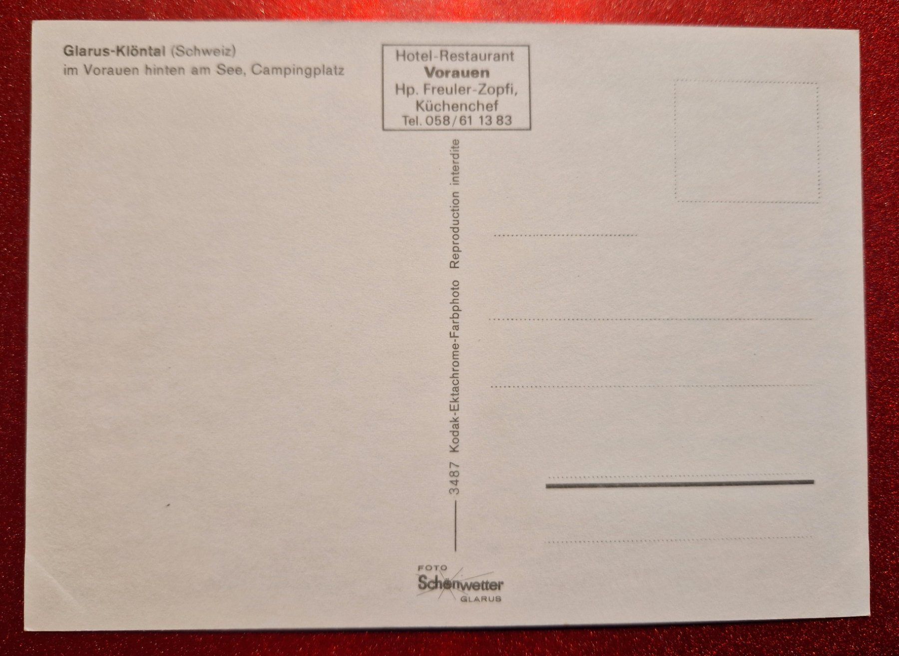 Ansichtskarten: Klöntalersee Glarus Vorauen top – Neu (gemäss Beschreibung) aus Melchnau von Arthurius 1