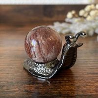 ✲ 1 Stk. Lodolith Garten Quarz Kugel mit Schnecke ✲ Ø 25mm