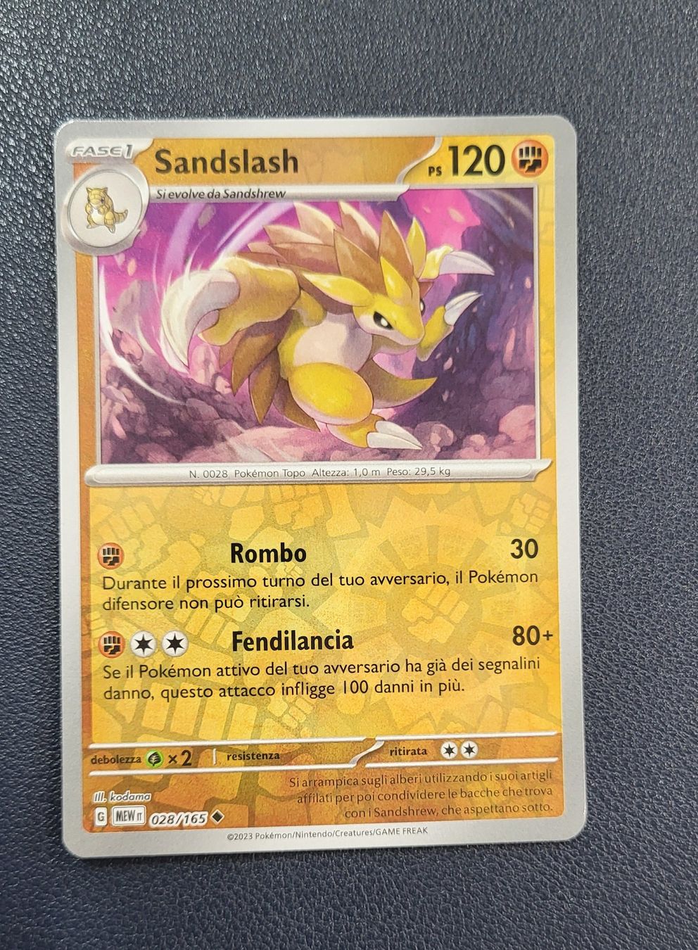 Pokémon Carte collezionabili: Pokemon 151 Sandslash Reverse Holo 028/165 ITA – Usato da Lugano venduto da pan_5zpg
