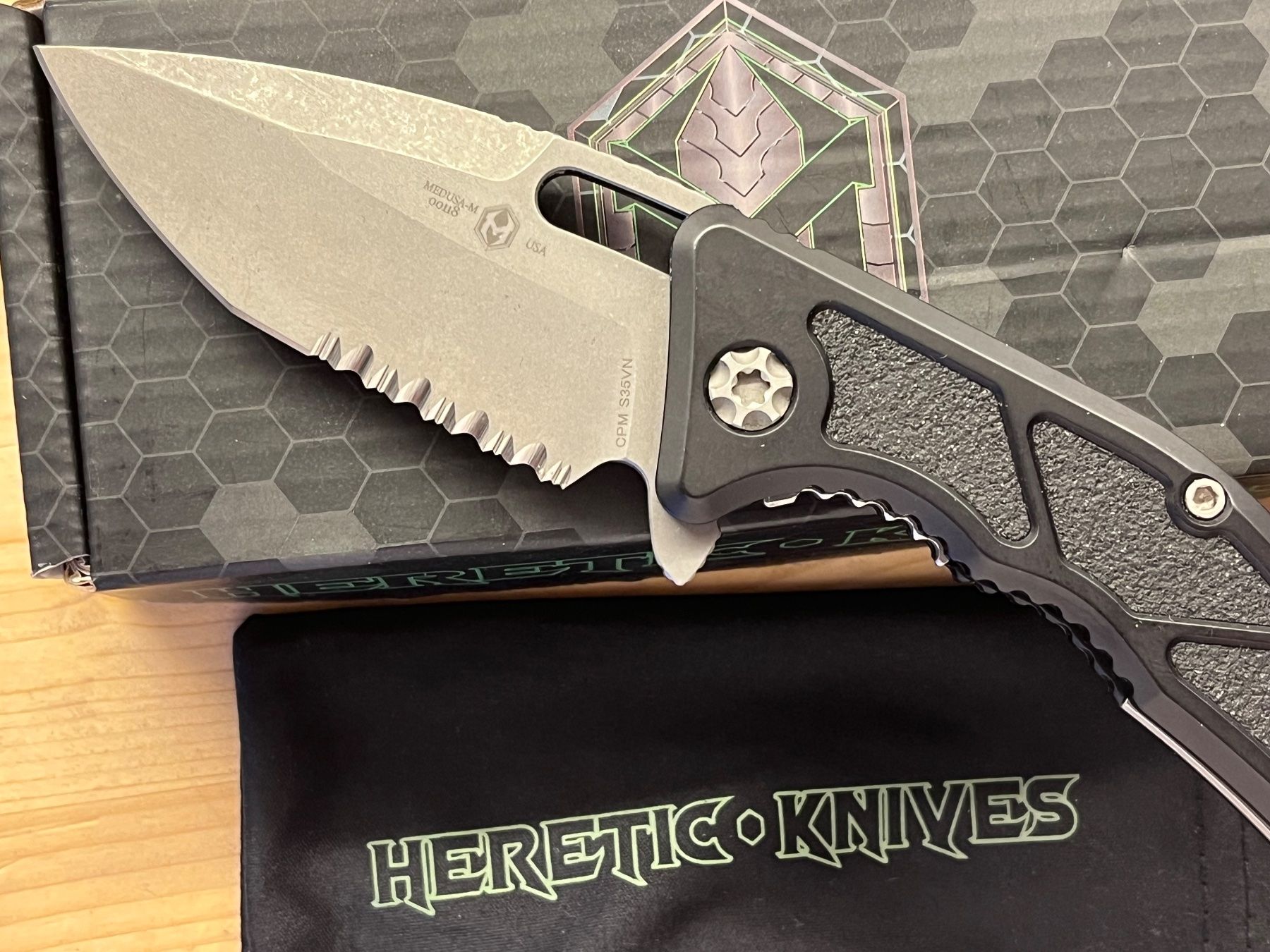 Coltelli tascabile: Heretic Medusa Messer Sackmesser wie Microtech oder Strider – Usato da St. Niklaus VS venduto da wildholzmann