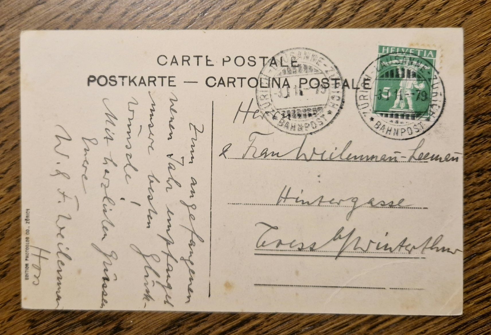 Cartoline postali: Baden vom Martinsberg aus, 1911 – Usato da Ebikon venduto da Donar50 1