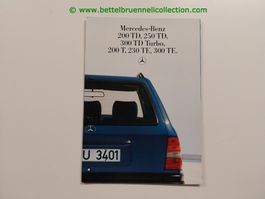 Mercedes-Benz E-Klasse W124 T-Modell1985/08 Prospekt deutsch